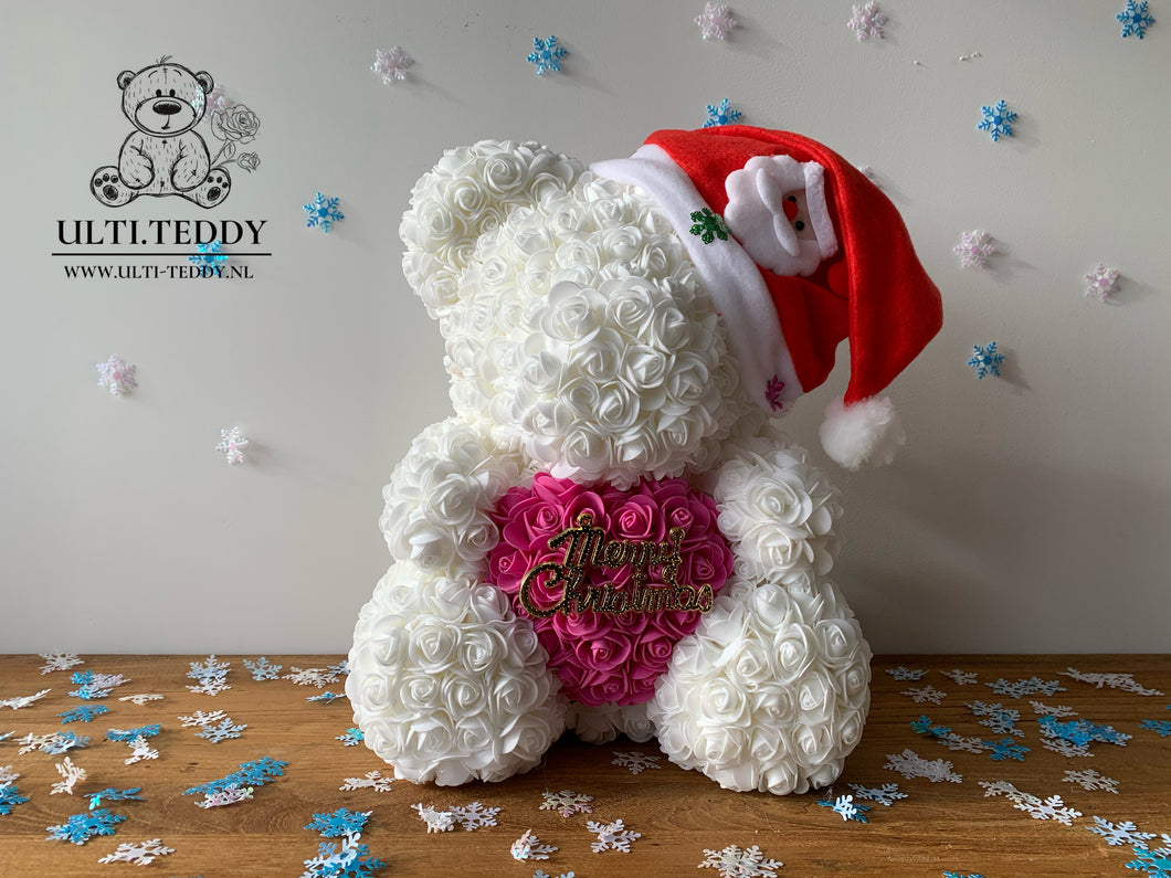 Kerst Teddy Wit/Roze